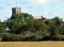 Christchurch Priory from Wick Village Wallpaper