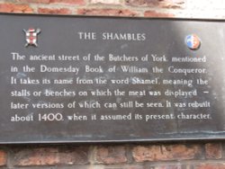 A sign outlining the history of The Shambles, York Wallpaper