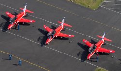 the red arrows at Newcastle airport