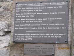 Historical plaque with the names of  Plymouth men who were founders of Australia. Wallpaper
