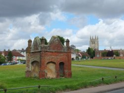 Long Melford,Green and village Church view Wallpaper