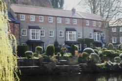 Properties on the banks of the River Nidd at Knaresborough. Wallpaper