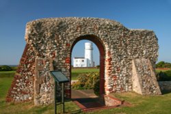 St. Edmund Chapel Ruins and the Lighthouse Wallpaper