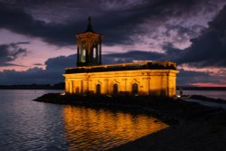 The Normanton Church illuminated at night. Wallpaper