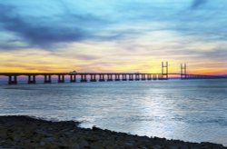 M4 Roadbridge Sunset, Severn Beach. Wallpaper