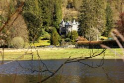 Wonderful scenery by  walking on lakeside of Loch Ard Wallpaper