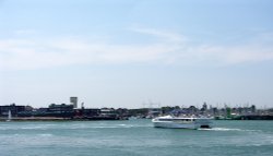 Wightlink Catamaran departs Portsmouth Harbour