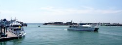 Wightlink Catamaran Arrives in Portsmouth Harbour Wallpaper