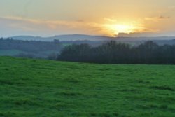 Sunset from Heaven's Hill, Midgham, Berkshire Wallpaper