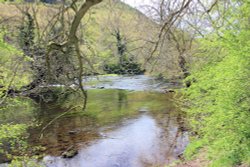 Lovely walking trail along water and green at Monsal Head Wallpaper