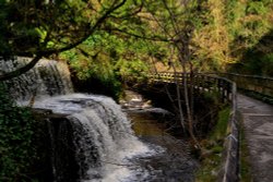 Skipton Castle Walkway Waterfall Wallpaper