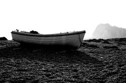 Solitary Boat on Dover Beach, Kent Wallpaper