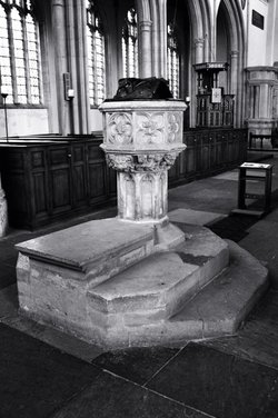 15th Century Baptism Font, Fotheringay Church, Northamptonshire