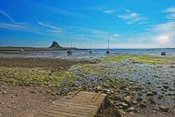 Lindisfarne Castle Northumberland, Beach View, Wallpaper