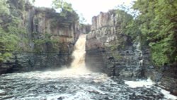 Don't get wet, High Force Waterfall Wallpaper