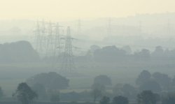 Pylons near Oakley, Buckinghamshire Wallpaper