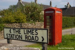 Street Sign & Telephone Kiosk, Badminton, Gloucestershire 2011 Wallpaper