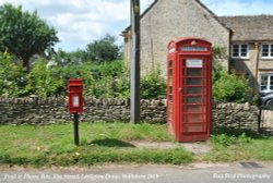 Telephone Box & Postbox, The Street, Littleton Drew, Wiltshire 2015