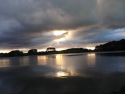 Talkin Tarn, moody sunset Wallpaper