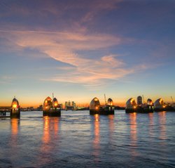 Thames barrier at Dusk Wallpaper
