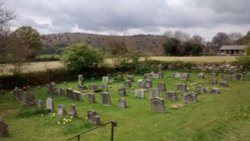 Peaceful Cemetery scene, with Dartmoor in the distance