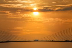 Evening over the Dartford Bridge Wallpaper