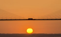 Crossing the Dartford Bridge at Sunset Wallpaper