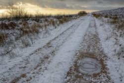 Frozen Track above Upper Hulme, Staffordshire Moorlands Wallpaper