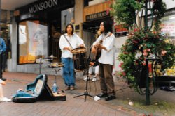 Street musicians in Bournemouth Town Centre 1995