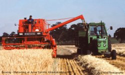 Harvesting, nr Acton Turville, Gloucestershire 1983 Wallpaper
