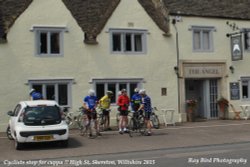 Cyclist in High Street, Sherston, Wiltshire 2015 Wallpaper