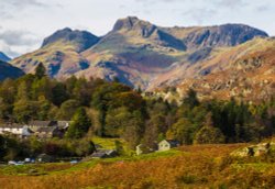 Langdale Pikes from Elterwater Wallpaper