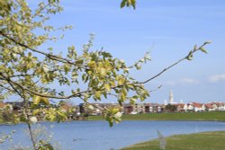 Fairhaven Lake and the White Church Lytham St Anne's Wallpaper