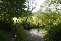 River Dove Ford & Footbridge, Crowdecote, Derbyshire Wallpaper