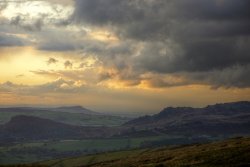 Rain Clouds over The Roaches near Upper Hulme, Staffordshire Moorlands Wallpaper