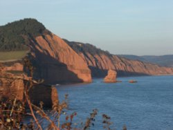 Red cliffs of Ladram Bay Wallpaper