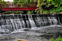 Weir on River Colne, Marsden Wallpaper