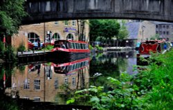 Canal Boats, Hebden Bridge, West Yorkshire Wallpaper