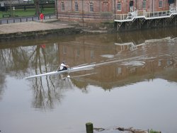 Rowing down the Ouse, through York