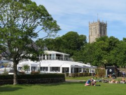 Buildings at Town Quay in Christchurch Wallpaper