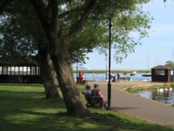 Looking towards the Isle of Wight from Town Quay, Christchurch Wallpaper