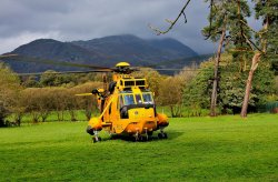 Sea King Helicopter on exercise in Ambleside Wallpaper