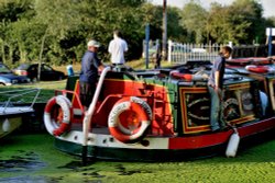 Canal Boat Victoria Chemer, Canal near Chelmsford Wallpaper