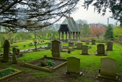 Village churchyard and lychgate Wallpaper