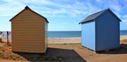 Budleigh beach huts in lockdown