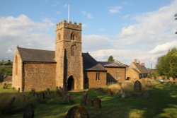 St. Anne's Church, Epwell, in the late afternoon sunlight Wallpaper