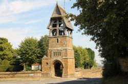 The bell tower and lychgate to All Saints' Church, Great Bourton Wallpaper
