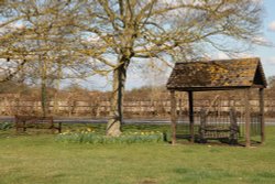 Old stocks on the Green, Weston-on-the-Green Wallpaper