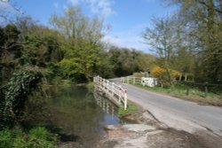 The old ford over the Letcombe Brook in Letcombe Bassett Wallpaper