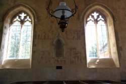 Some of the wall paintings in the church at Great Tew